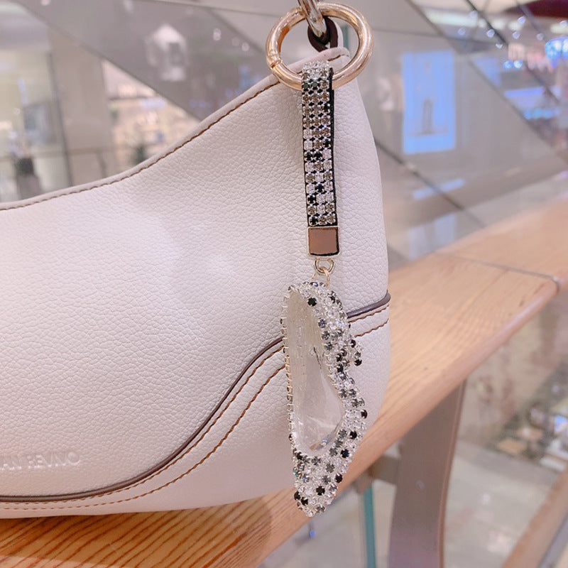 Wholesale Metal Rhinestone High Heel Keychain